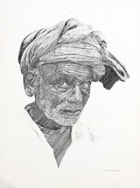 Zameer Hussain, 12 X 16 Inch, Pen ink on paper, Figurative Painting -AC-ZAH-098